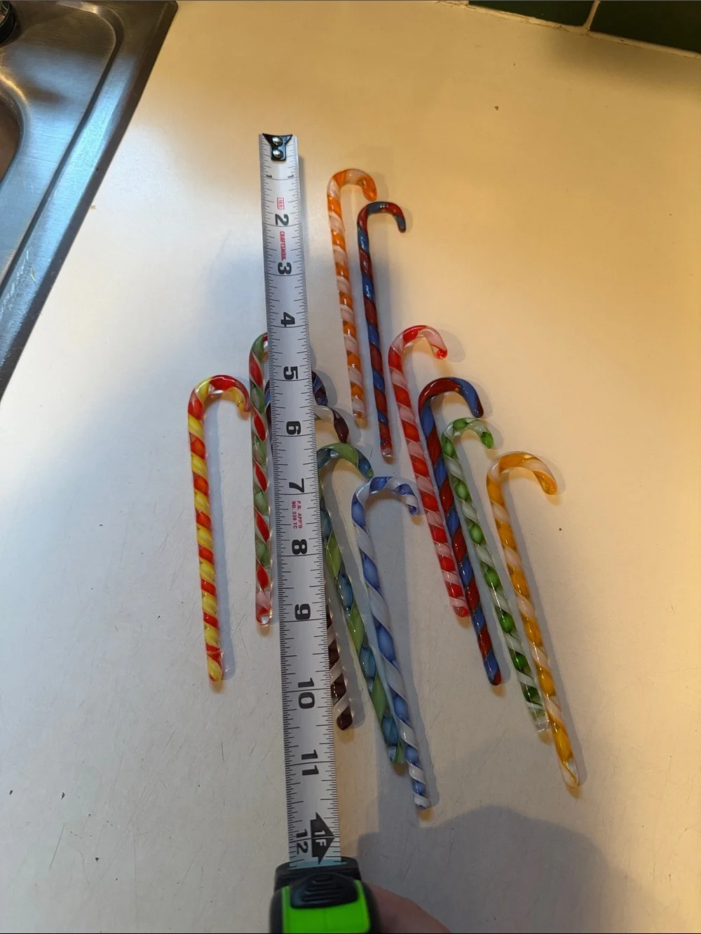 Vintage 1960s Candy Cane Mixed Colors Glass Cocktail Stirrers